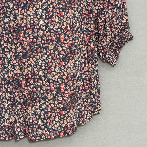 MASON & BELLE Womens Top 3X Blue Floral Peasant Tunic Classic Casual Cottage - Picture 3 of 12